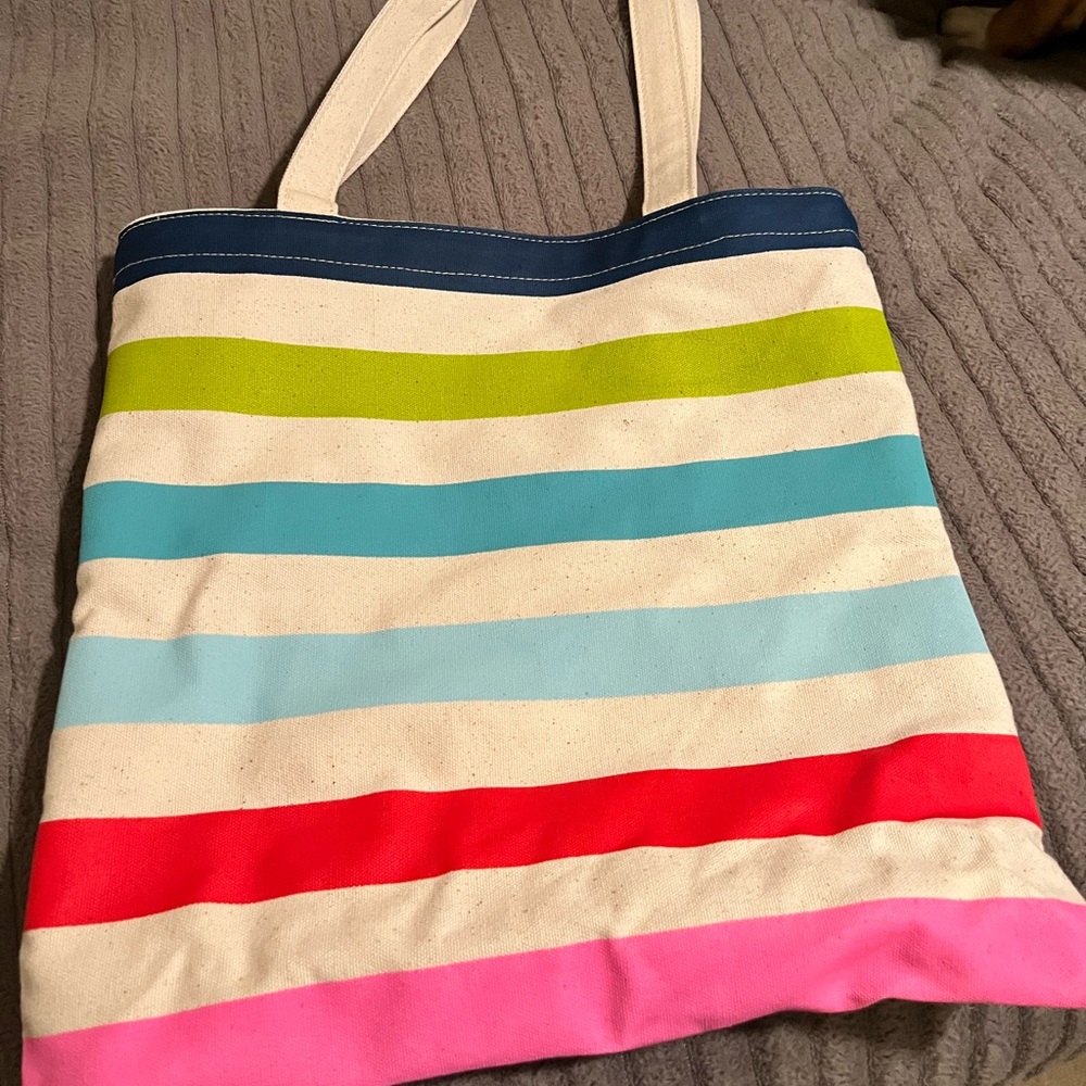 Never used Kate Spade striped mini sized tote bag